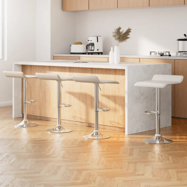 Artiss 4x Bar Stools Faux Leather Chair – White
