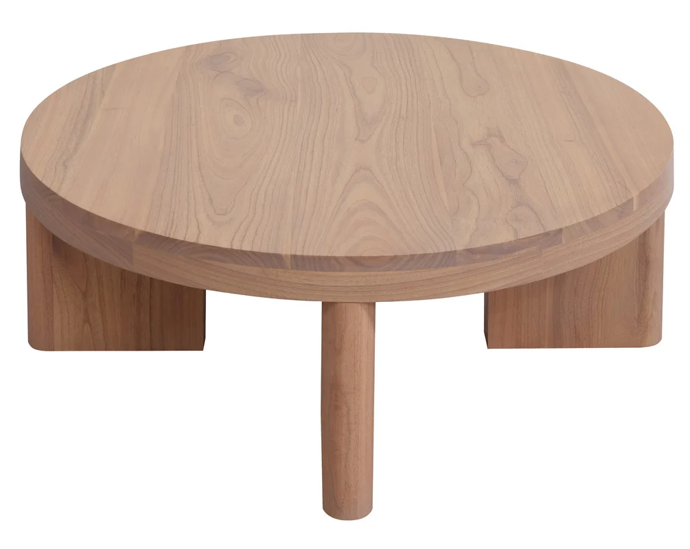 Apollo Round Solid Mindi Timber Coffee Table (Natural)