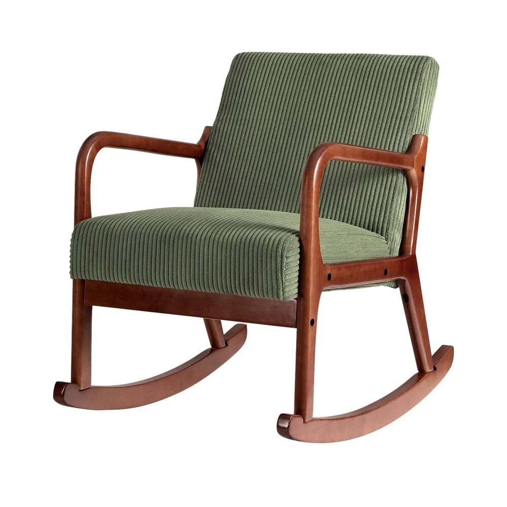 Artiss Rocking Armchair Lounge Chair Corduroy – Green