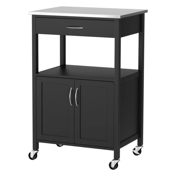 Artiss Kitchen Island Trolley Rolling Serving Cart Storage Drawer Cupboard 60 cm