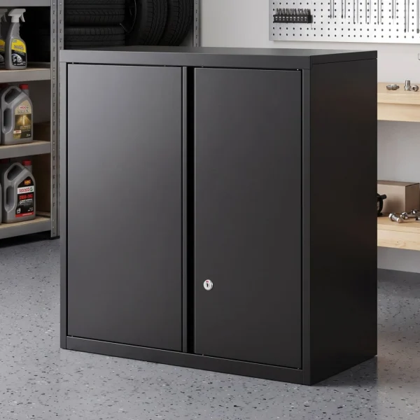 Giantz Steel Tool Cabinet Wall Mount Adjustable Shelf Garage Storage Lockable – Black
