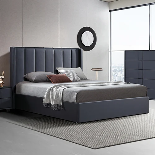 Prado Gas Lift Queen Bed Frame Non-Woven Fabric MDF KD Slats
