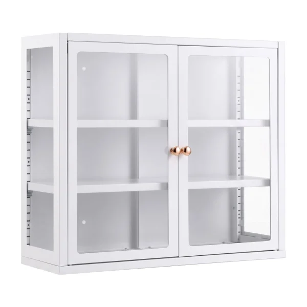 Artiss Buffet Cabinet Sideboard Wall Mounted Clear Display Storage 60 cm – White