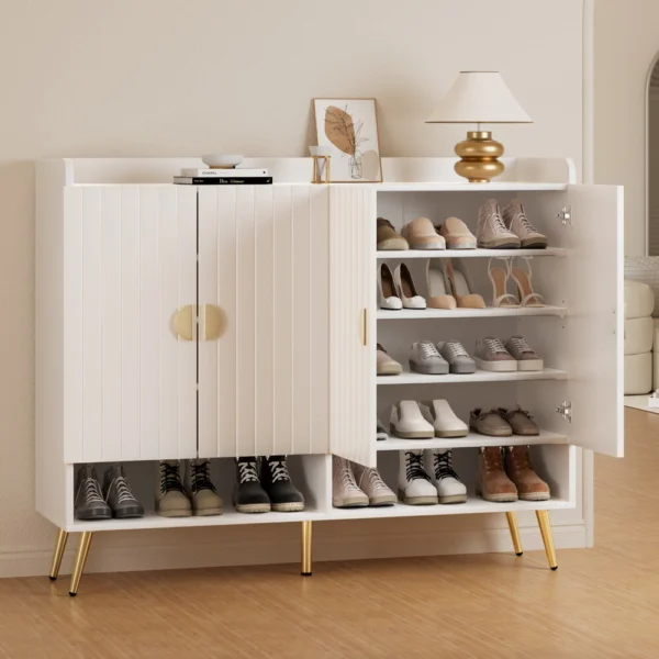 Artiss Shoe Rack Cabinet 5 Tiers 30 Pairs – White