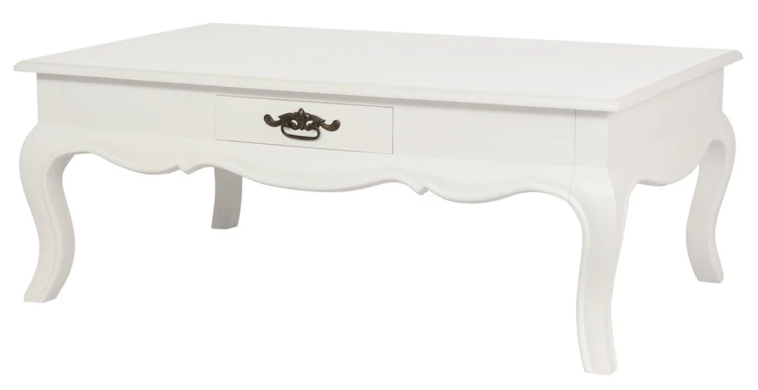 French Provincial 2 Drawer Coffee Table – White