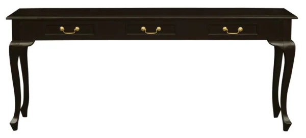 Queen Anne 3 Drawer Sofa Table – Chocolate