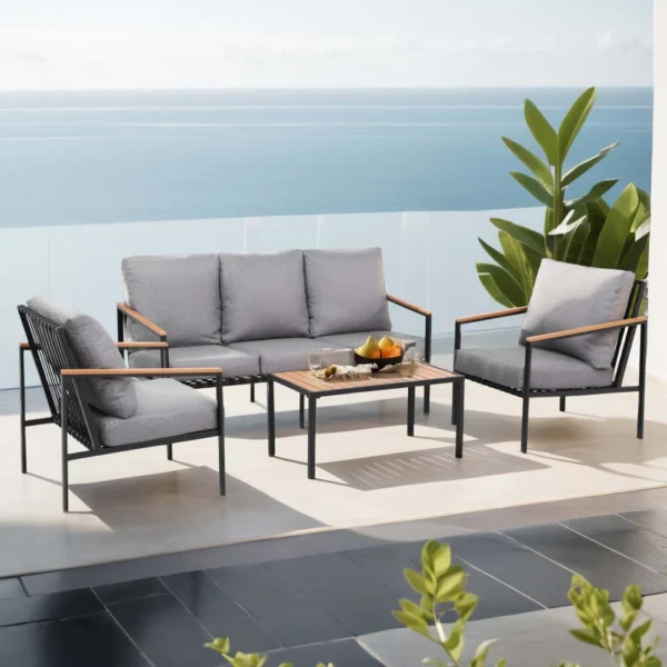Gardeon 5 Seater Outdoor Sofa Set 4-Piece Table Chair Garden Bench Patio Furniture
