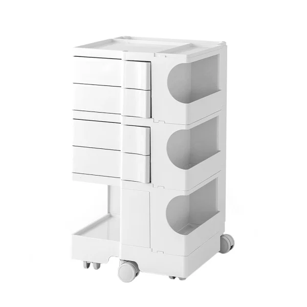 Artiss Storage Trolley Cart Bedside Table 5 Tier – White