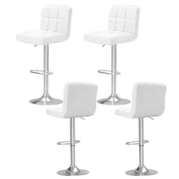 Artiss 4x Bar Stools PU Leather Gas Lift – White