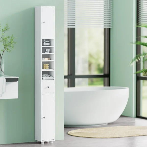 Artiss Bathroom Storage Cabinet 180 cm Tall Slim Floor Cupboard Toilet Narrow Linen Tower
