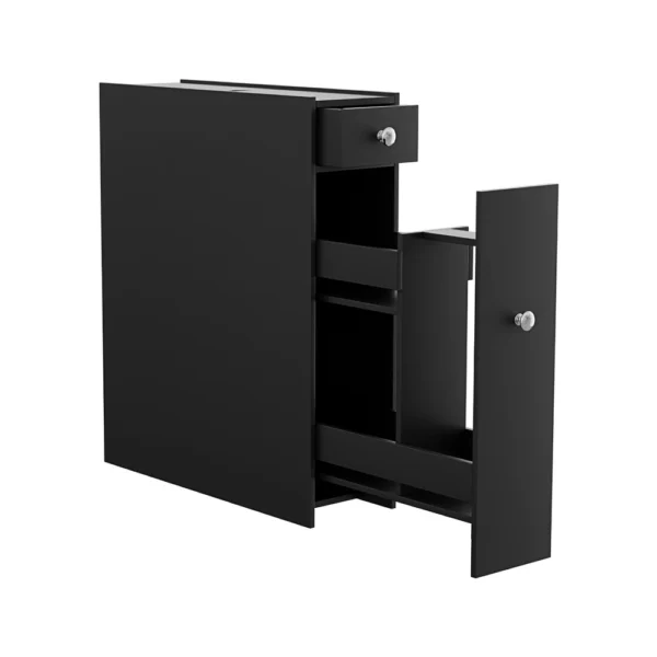 Artiss Bathroom Storage Cabinet Toilet Slim Tissue Box Caddy Holder Side Wooden – Black