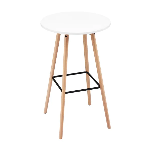 Artiss Bar Table Round Counter Kitchen Dining Desk Pub 98 cm Height Wood – White