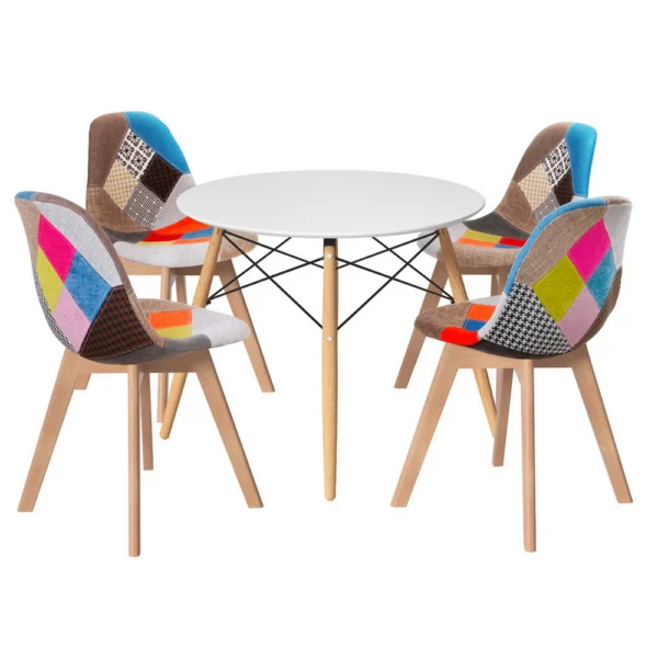 1 Artiss Dining Table and 4 Chairs Set DSW – White