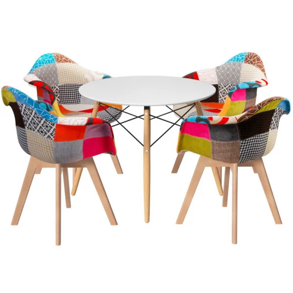 1 Artiss Dining Table and 4 Chairs Set DSW – White