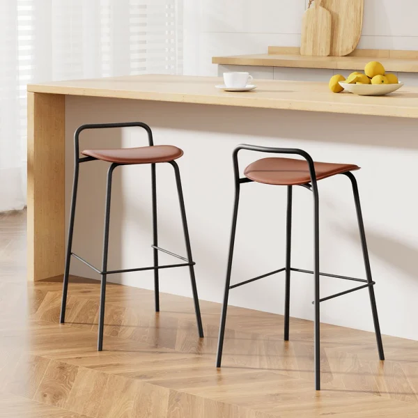2x Artiss Bar Stools Kitchen Counter Stools Metal – Brown