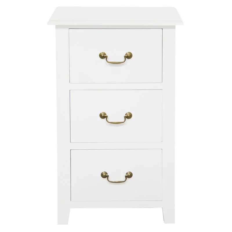 Tasmania 3 Drawer Lamp Table (White)