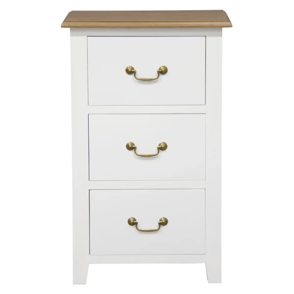 Tasmania 3 Drawer Lamp Table (White Caramel)