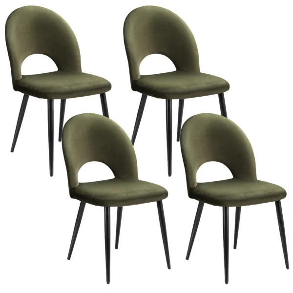 Artiss Dining Chairs Set of 4 Velvet Hollow – Green