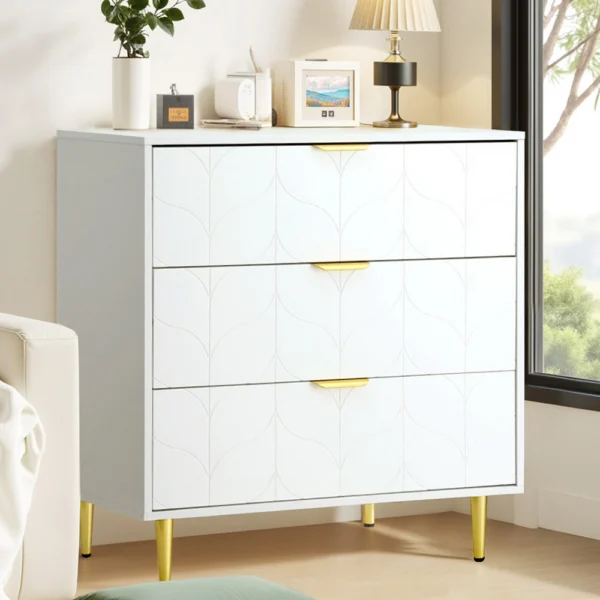 Artiss Chest of 3 Drawers Lowboy Cabinet – White