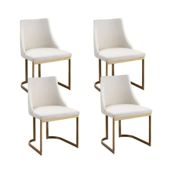 Artiss Dining Chairs Set of 4 Linen Fabric Frame – Beige
