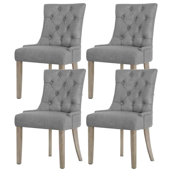Artiss Dining Chairs Set of 4 Linen French Provincial – Grey