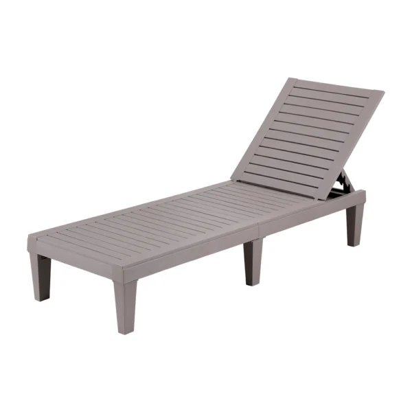 Gardeon Sun Lounge Adjustable Recliner Patio Outdoor Furniture Lightweight – Brown