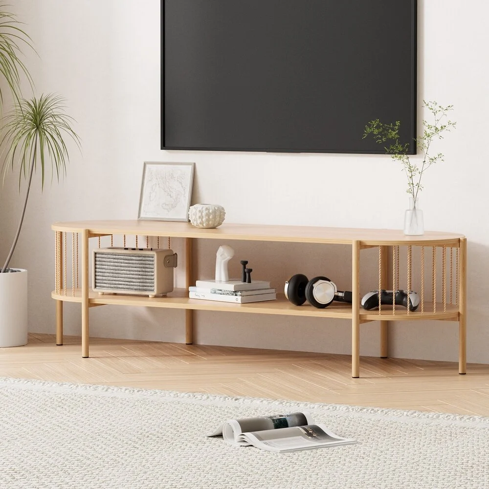 Artiss TV Unit Entertainment Unit Storage Shelf 148 cm – Pine