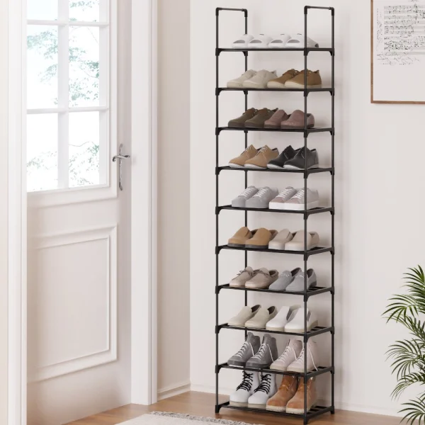 Artiss Shoe Rack DIY Stackable 10-Tier Black Dunn