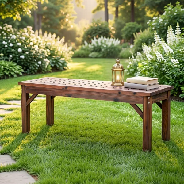 Gardeon Garden Benches Garden Seating Backless Timber Seat 120 cm – Brown