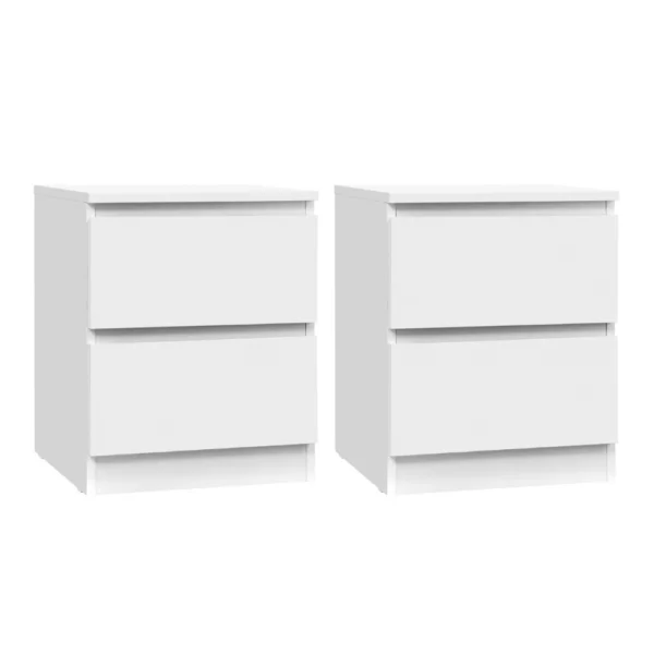 Artiss PEPE 2x Bedside Table 2 Drawers – White
