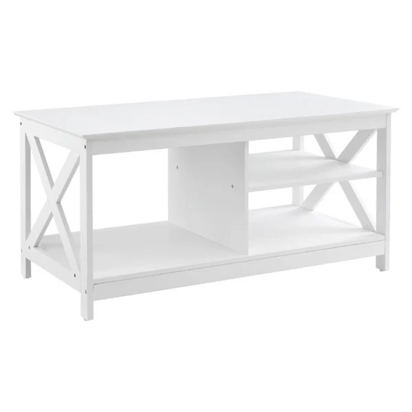 Artiss Coffee Table Storage Shelf – White