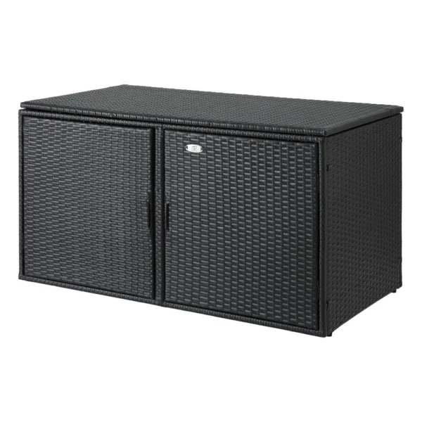 Gardeon Outdoor Storage Cabinet Box Deck Wicker Shelf Chest Garden Shed Tools – Black