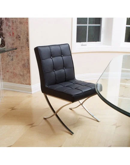 Pandora Modern Bonded Leather Dining Chair in Black