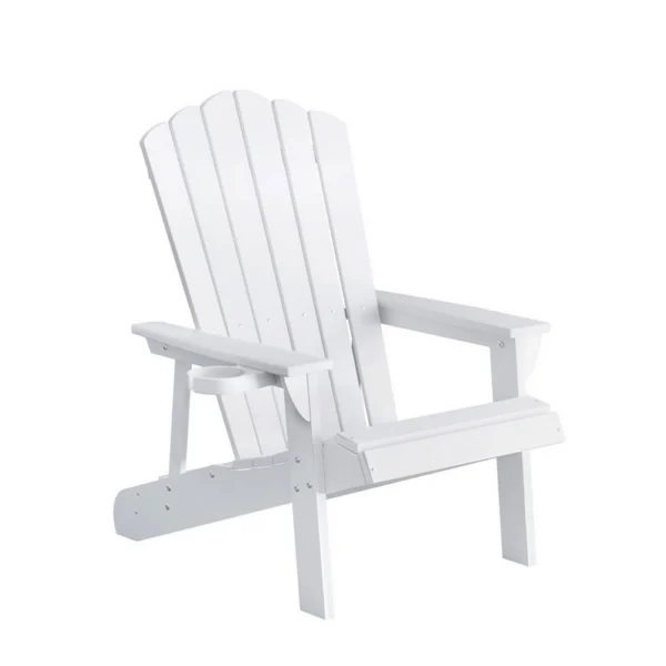 Gardeon Outdoor Chairs HDPE Adirondack Beach Chair Sun Lounge Patio Furniture Garden – White