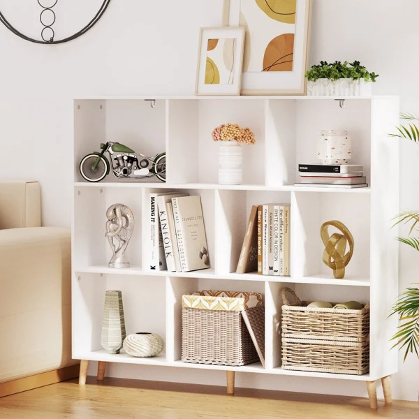 Artiss CORA Bookshelf 3 Tiers 10 Cubes – White