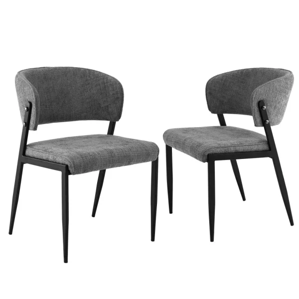 Artiss Dining Chairs Set of 2 Linen Fabric Soft Upholstered Chairs – Grey