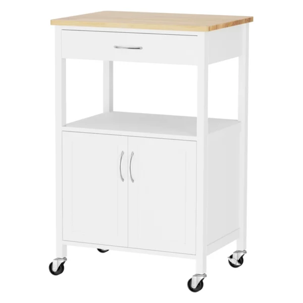 Artiss Kitchen Island Trolley Rolling Serving Cart Storage Drawer Cupboard 60 cm