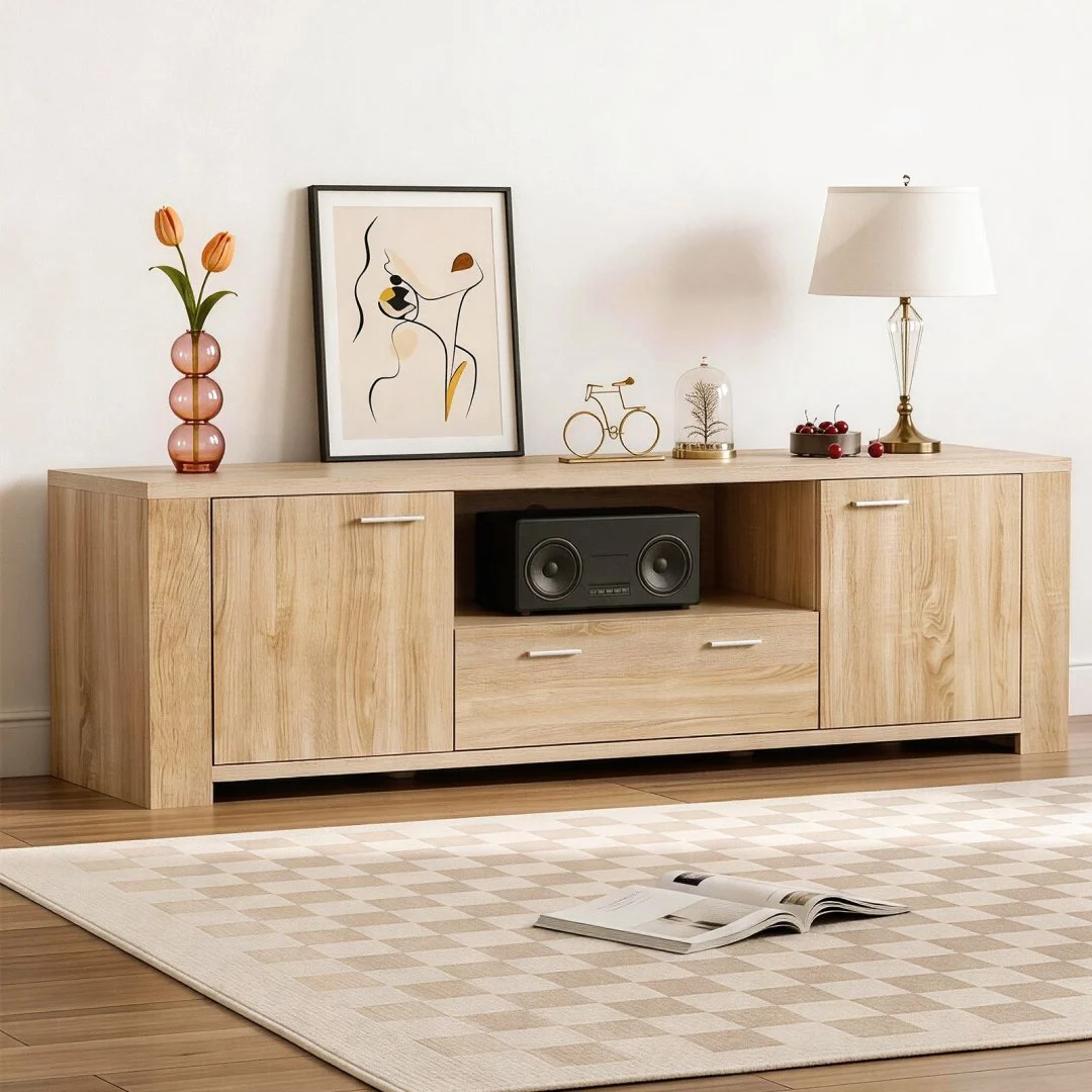 Artiss 180 cm TV Unit Entertainment Unit Storage Drawer Cabinet – Pine