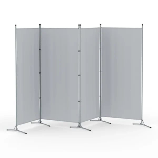 Artiss 4 Panel Room Divider Screen 345x180 cm Fabric – Grey