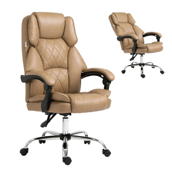 Artiss Executive Office Chair PU Leather Recliner Espresso