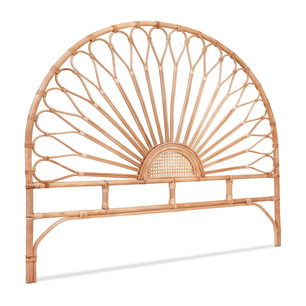 Artiss MARI Bed Headboard Queen Bedhead Rattan – Pine