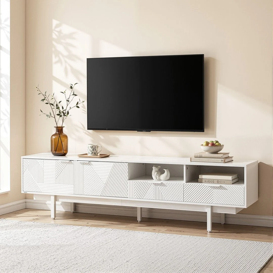 Artiss TV Unit Entertainment Unit Storage Cabinet Drawer 200 cm – White