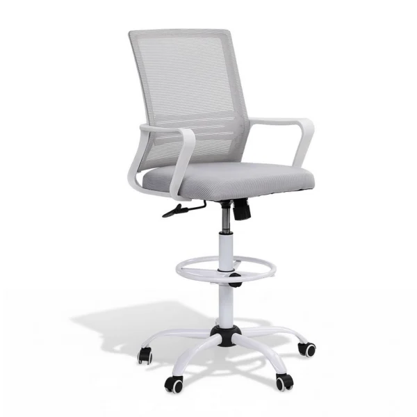 Artiss Office Chair Drafting Chairs Stool Computer Desk Studios Mesh – White
