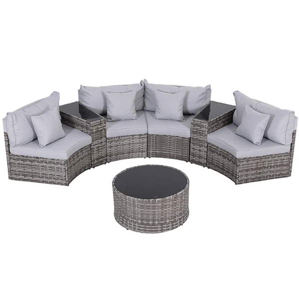 Gardeon 4 Seater Outdoor Sofa Set 7-Piece Table Chair Set Garden Rattan Patio Furniture