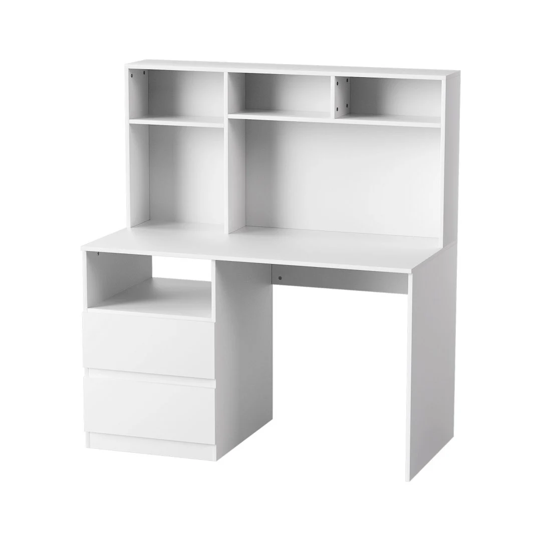 Artiss Computer Desk Office Study Desks Table Bookshelf Drawer White 120 cm