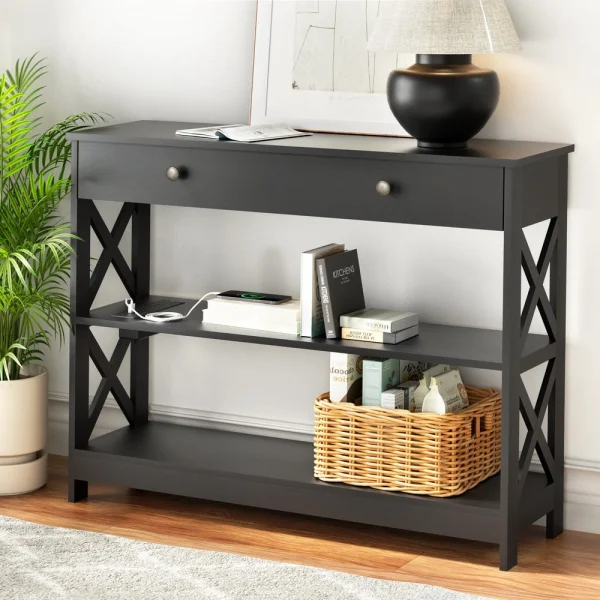 Artiss Console Table 3-Tier USB Outlets