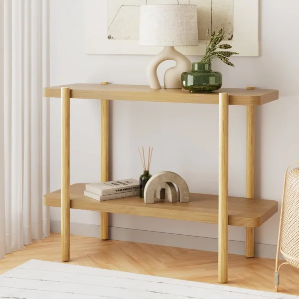 Artiss Console Table 92 cm 2-Tier Pine Sera