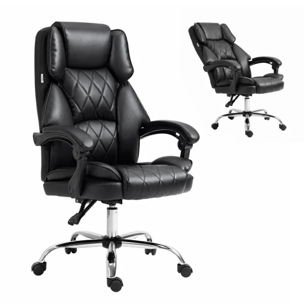Artiss Executive Office Chair PU Leather Recliner – Black