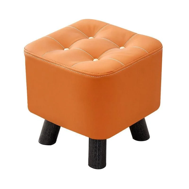 Small Stool Household Sofa Stool Shoes Changing Low Seat for Bedroom and Living – Orange