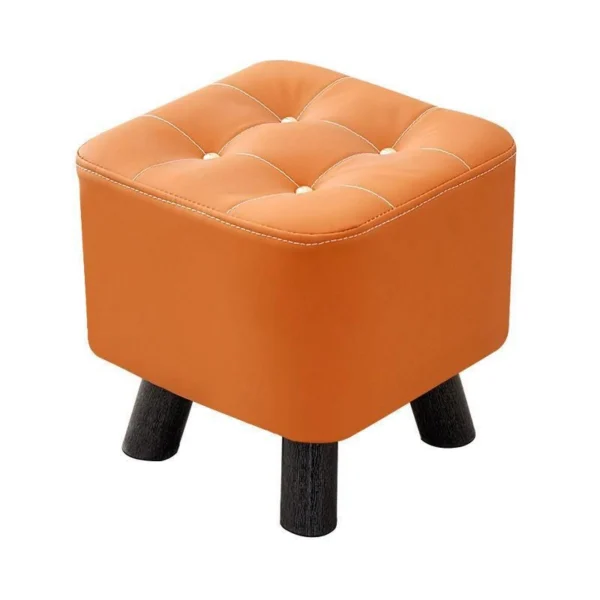 Small Stool Household Sofa Stool Shoes Changing Low Seat for Bedroom and Living – Orange